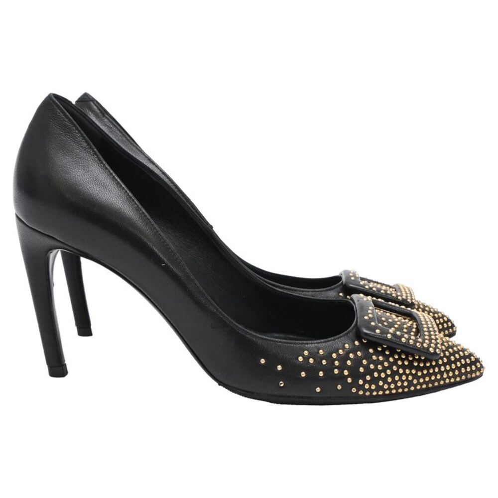 Roger Vivier Trompette Studded Pumps in Black Leather